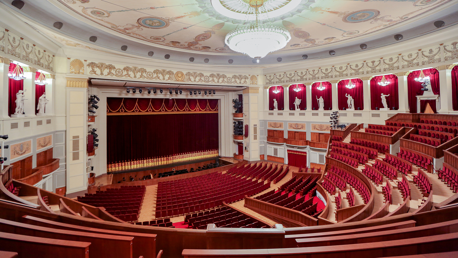 NOVAT - Novosibirsk State Academic Theatre of Opera and Ballet Interiors of the Academic Theatre of Opera and Ballet in Novosibirsk, with Poltrona Frau seating, Italian design for iconic theatrical spaces