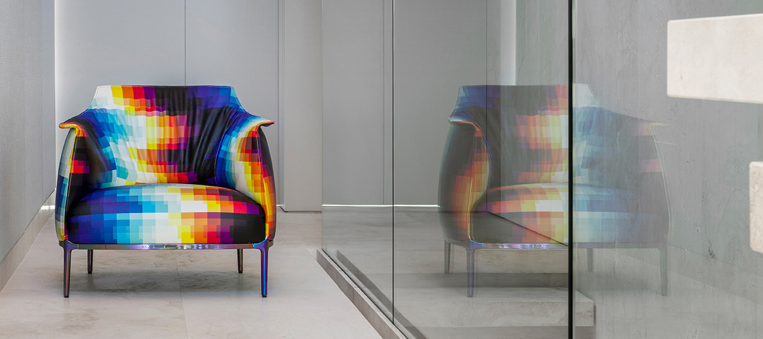 Archibald Anniversary Limited Edition | Sessel Archibald Anniversary Limited Edition Sessel von Poltrona Frau, Wärmekarten-Muster von Felipe Pantone auf Pelle Frau® Impact Less Leder, 110 Stück zum 110-jährigen Jubiläum
