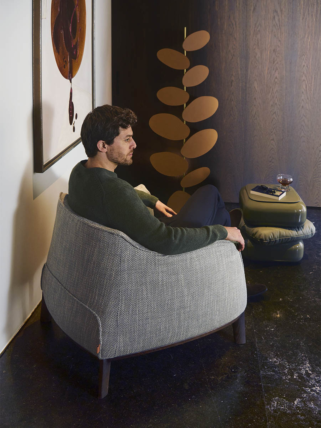 003 archibald armchair wood base