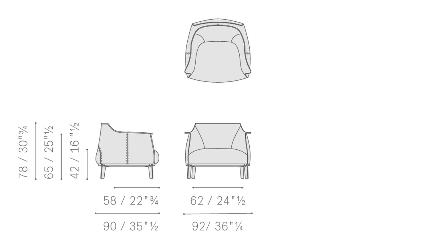 archibald large armchair wood base 5PF0050606539