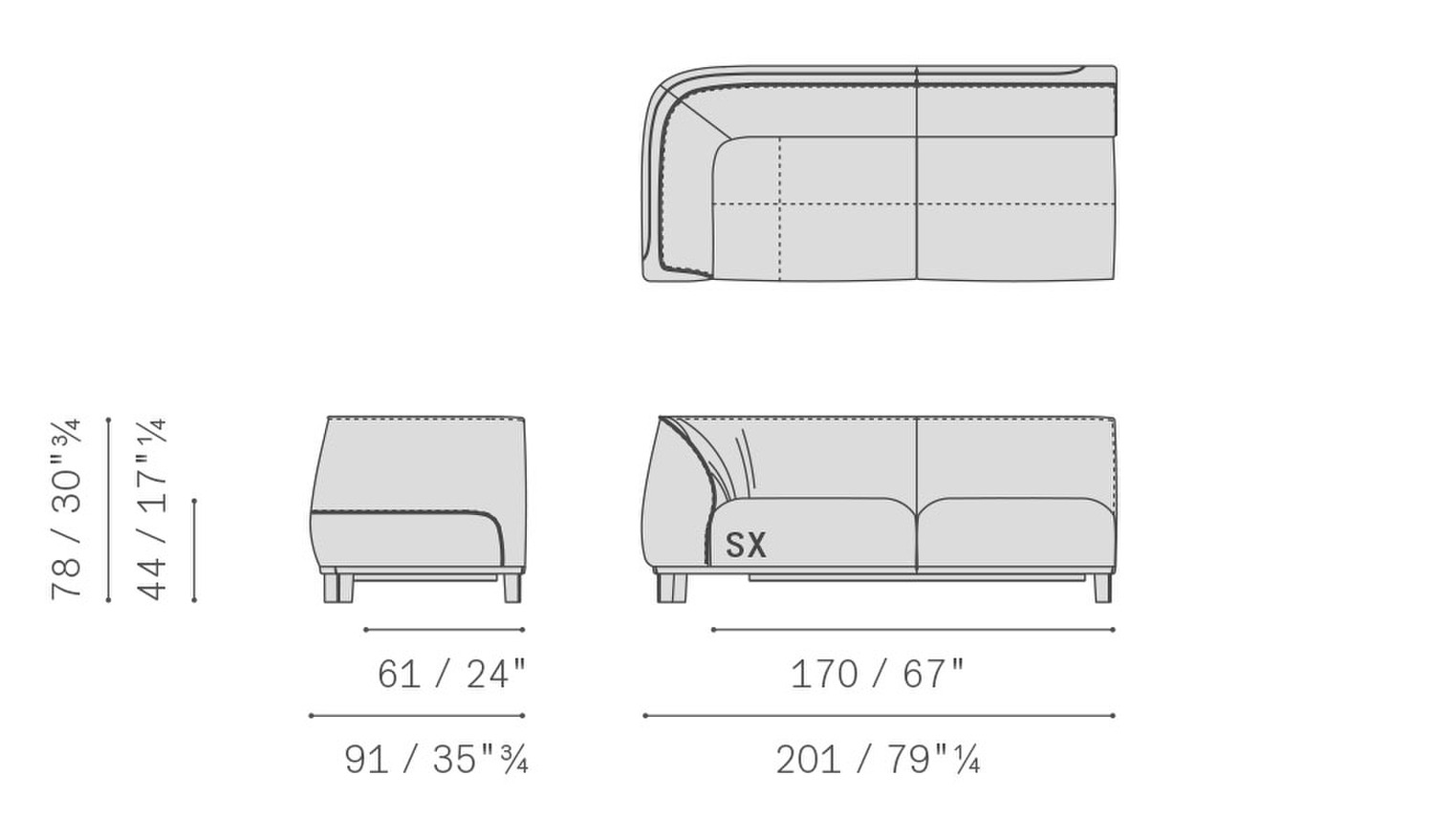 10 archibald sofa system 5PF0073700003 corner 2 seater sofa