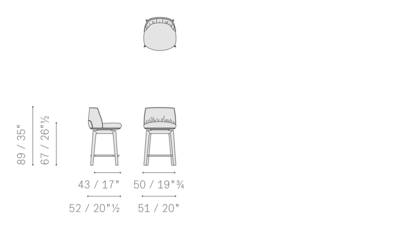 Stampa 01 archibald stool wood H67 5506090