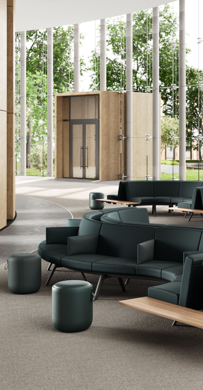 Bay Lounge | Sistema di sedute Sistema di sedute Bay Lounge di Poltrona Frau, con struttura in acciaio, rivestimenti in Pelle Frau® e design modulare italiano.