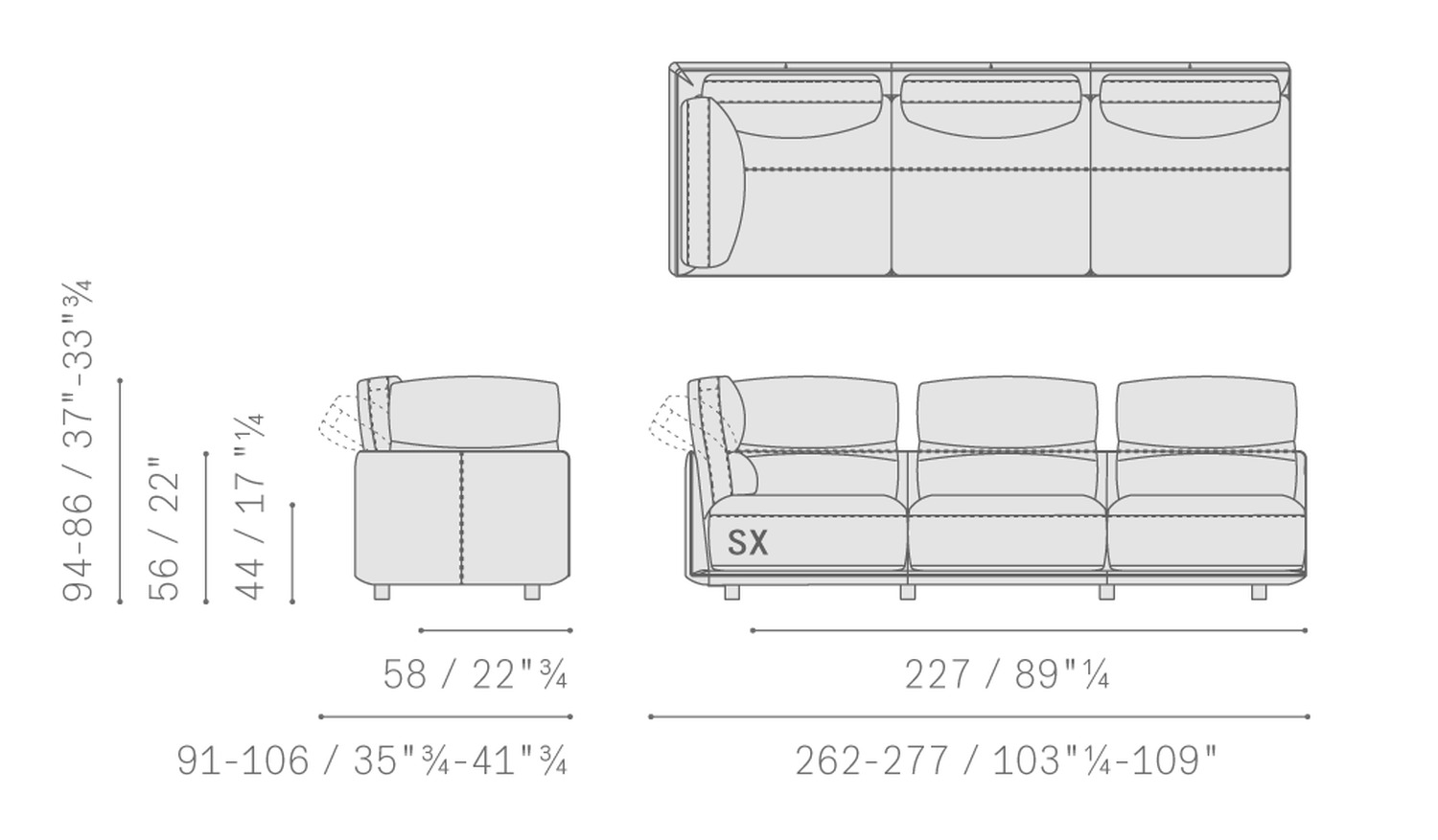 Stampa 16 blisscape sofa 5PF0072900009 3p ang Sbracciolo
