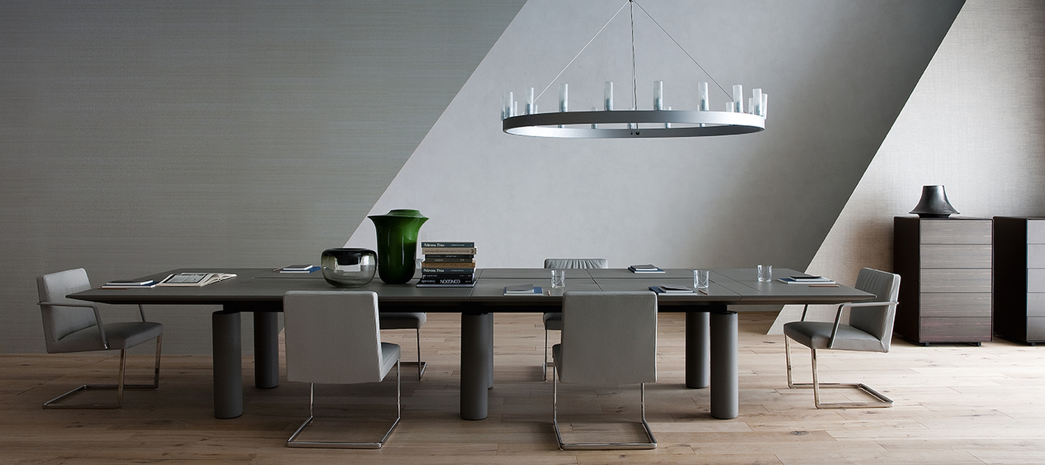 Chancellor Conference Cantilever chair by Poltrona Frau, design Lievore Altherr Molina, Pelle Frau® leather, molded polyurethane seat and back, chrome or dark grey tubular steel sled base