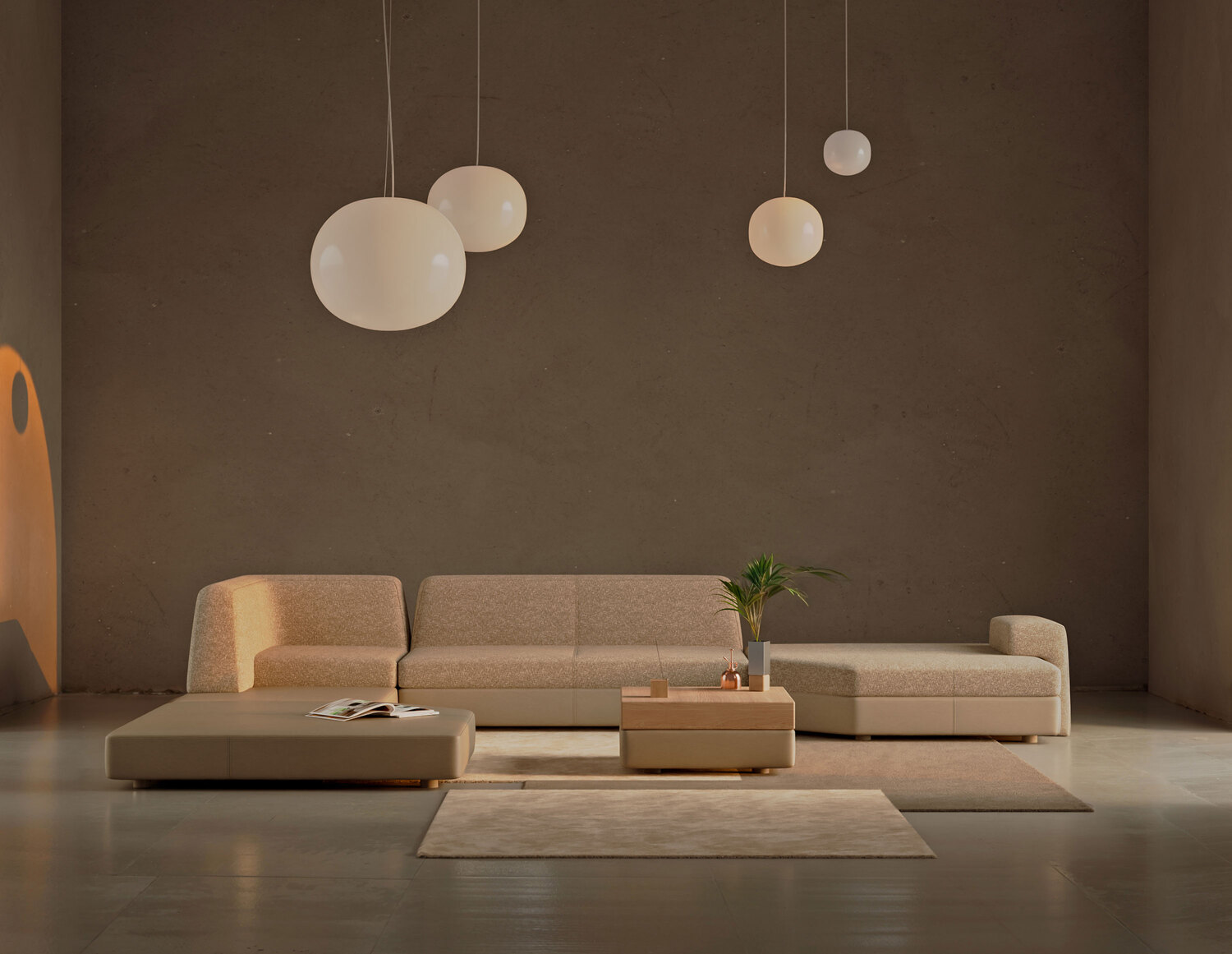 Parfait pour les espaces d’hospitalité haut de gamme : Dune Diwan de Poltrona Frau allie modularité, artisanat et confort dans une atmosphère contract raffinée