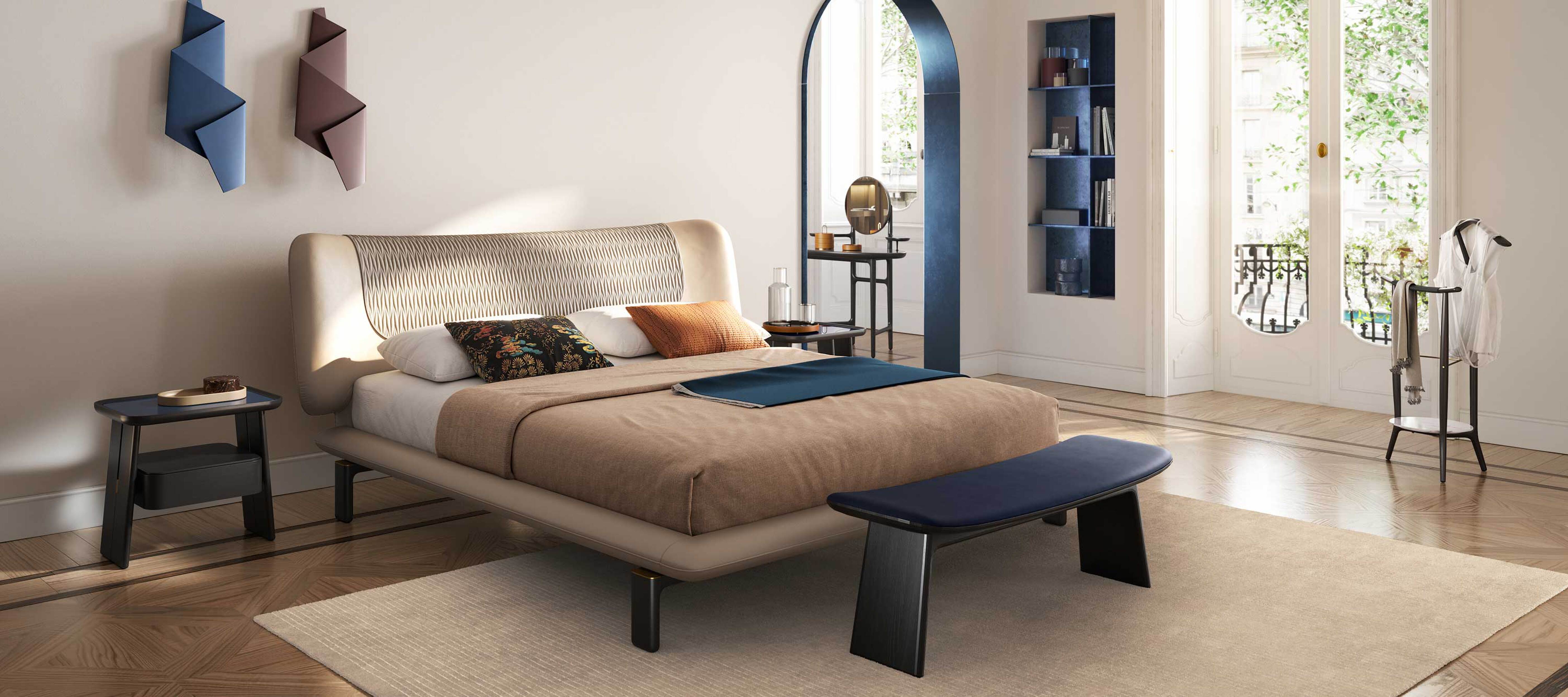 DUO Bed by Roberto Lazzeroni - Italian Leather Bed