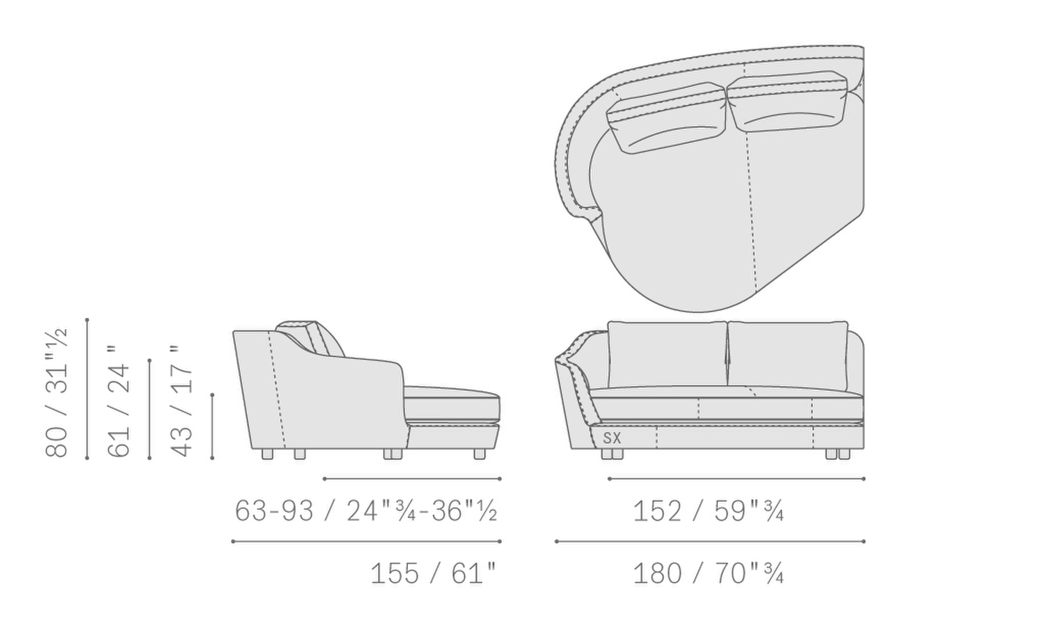 02 duo sofa chaise longue curved large 5682157 sx