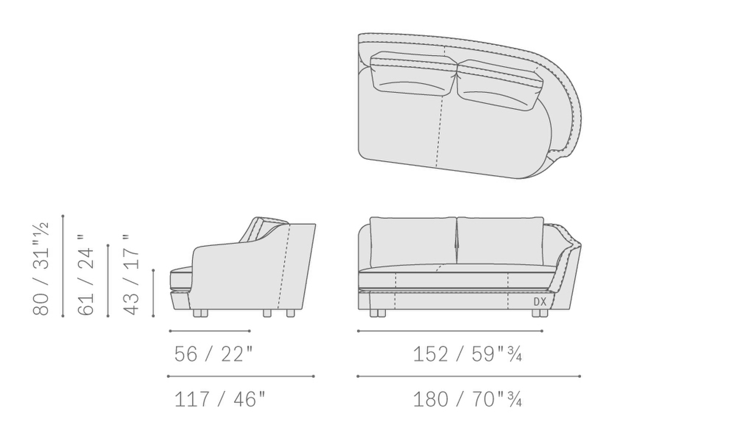 06 duo sofa sectional armchair with armrest 5682254 dx