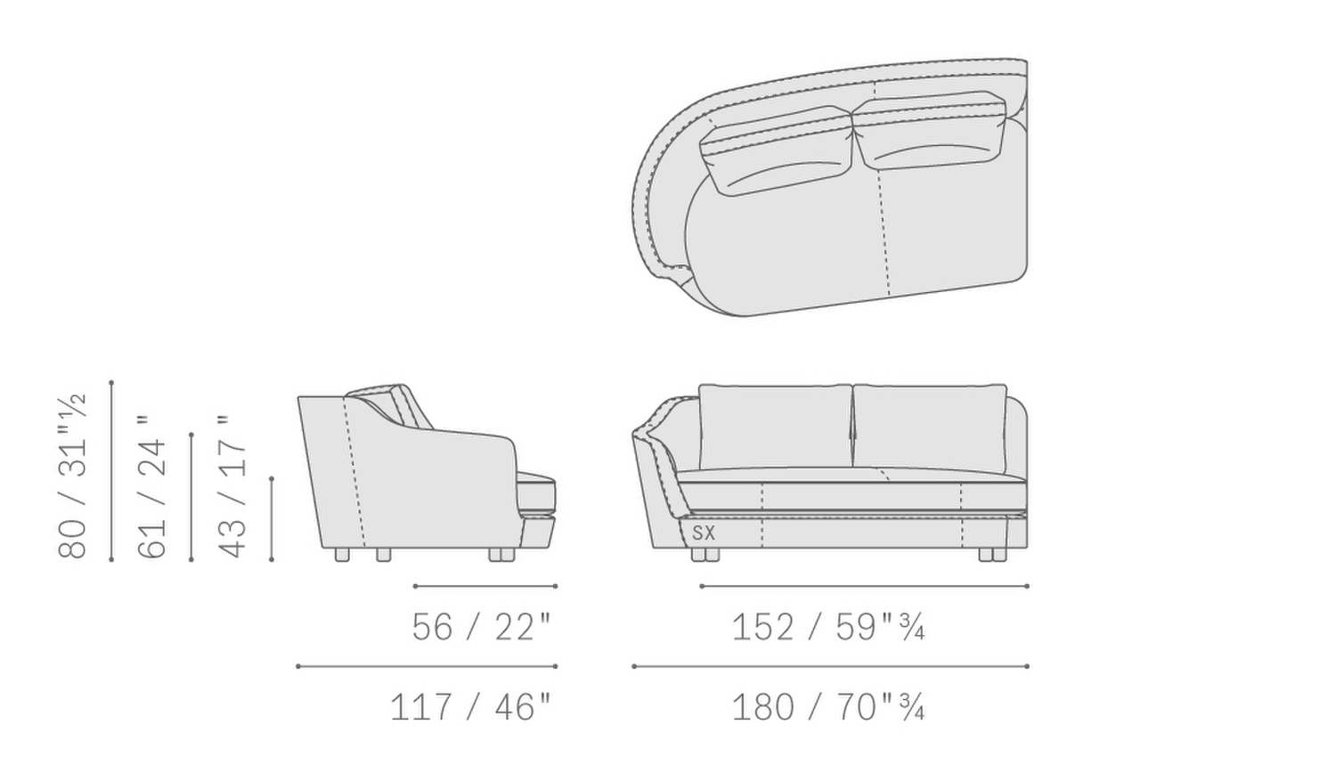 06 duo sofa sectional armchair with armrest 5682254 sx