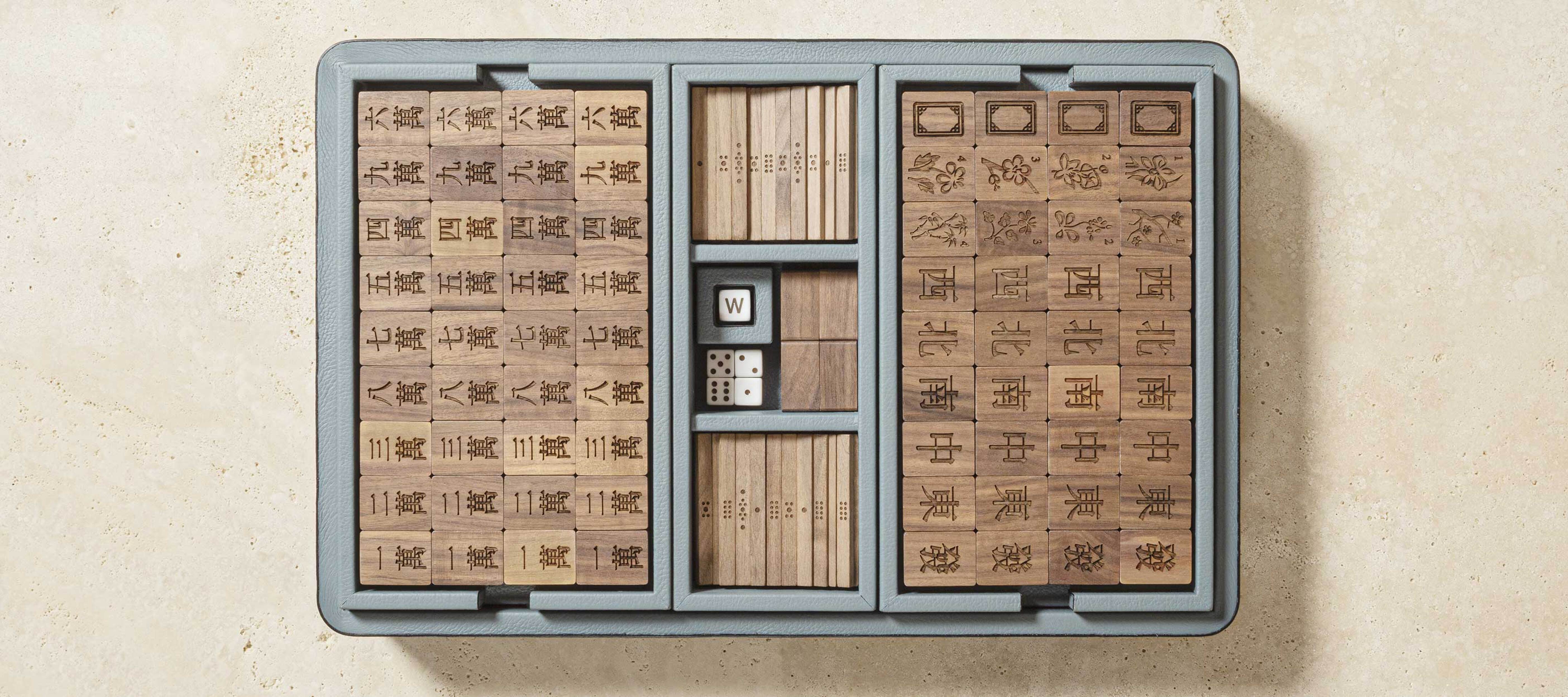 Mah Jongg Set Mit Koffer - 144 Karten + Würfel, Traditionelles Chinesisches Spiel