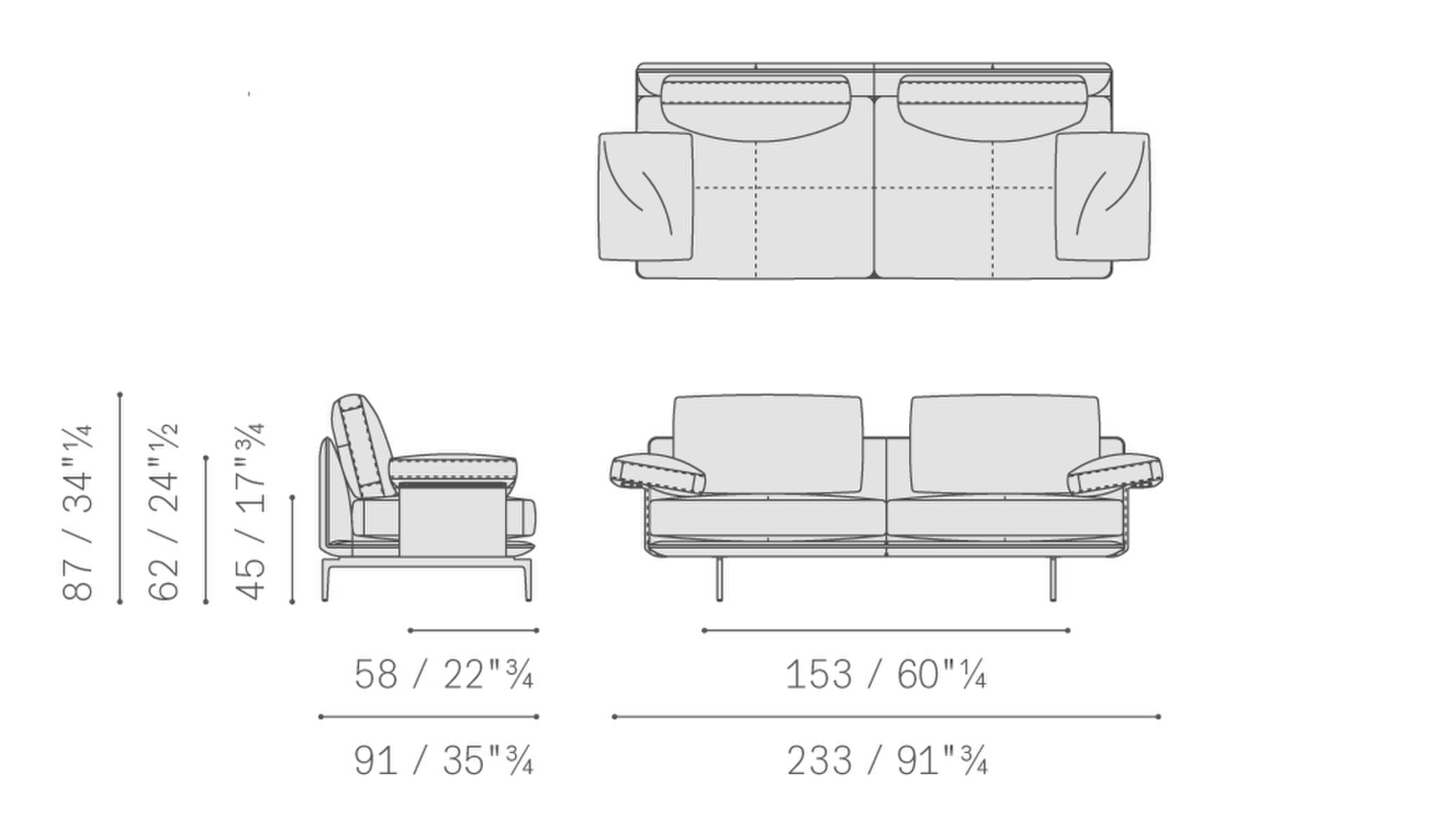 Stampa 01 get back 2 seater sofa low arms 5645211