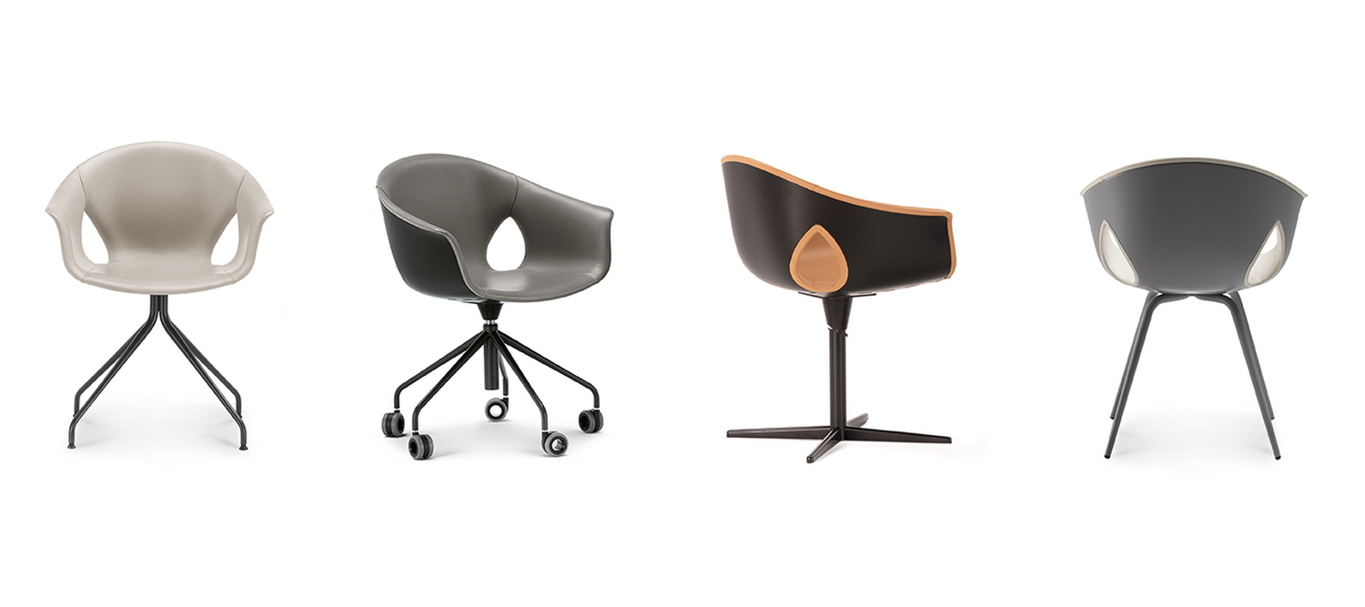 Ginger Ale | Office chair Ginger Ale office chair by Poltrona Frau, five-spoke base with castors, polymer shell upholstered in Pelle Frau® leather, Italian luxury design and craftsmanship