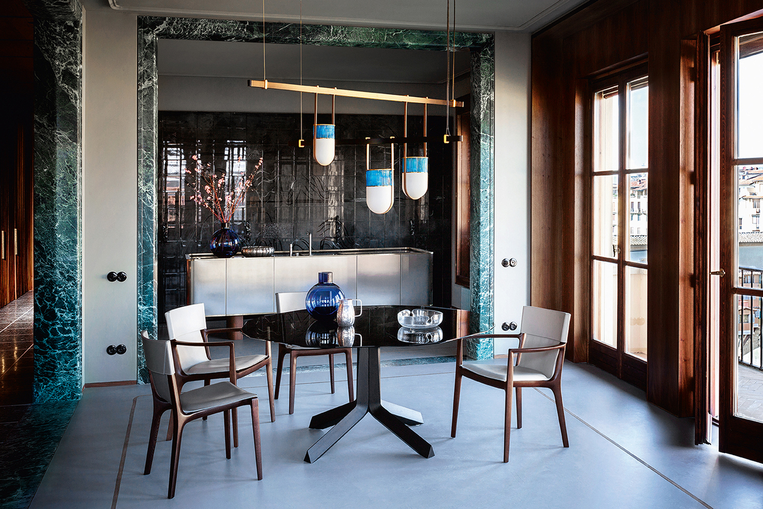 Isadora | Chair Isadora chair by Poltrona Frau, with elegant structure and Pelle Frau® covering.