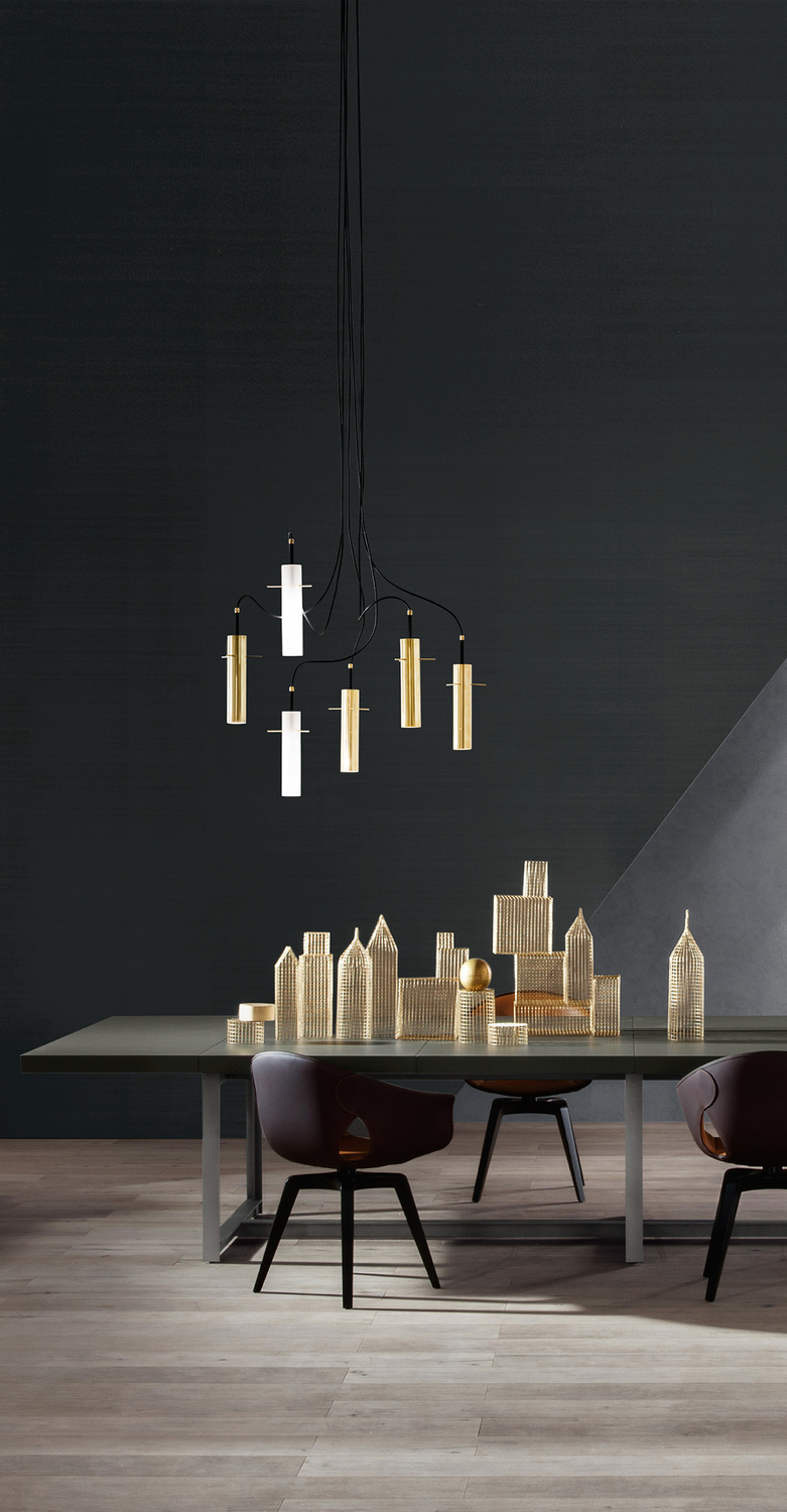 Jobs | Table de réunion Jobs Meeting Table Poltrona Frau, table de réunion rectangulaire en chêne Piombo et cuir Pelle Frau®, design de luxe italien