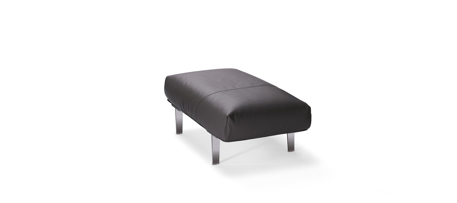 John-John | Ottoman John-John Ottoman by Poltrona Frau, ottoman in Pelle Frau® leather and solid wood, Italian luxury design and craftsmanship