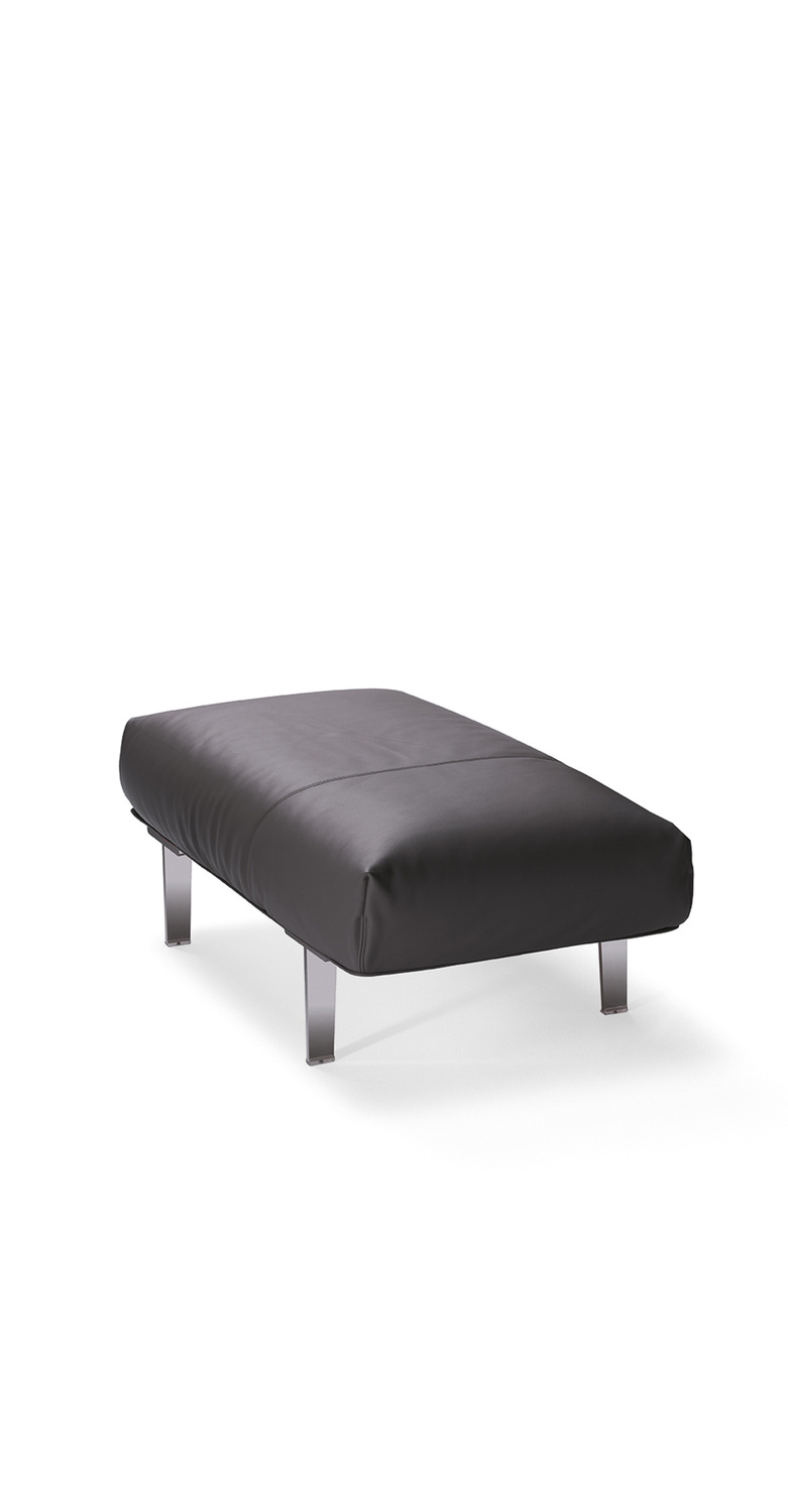 John-John | Ottoman John-John Ottoman by Poltrona Frau, ottoman in Pelle Frau® leather and solid wood, Italian luxury design and craftsmanship