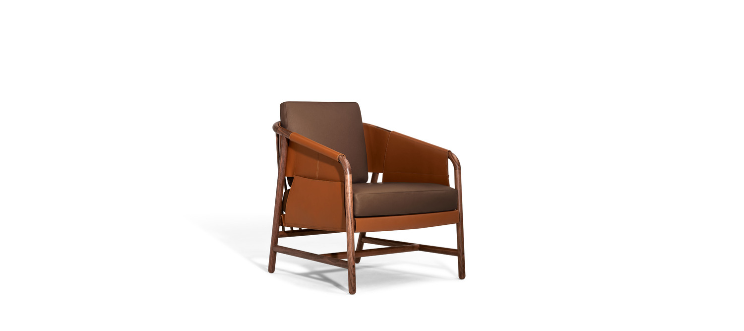 La Selle | Lounge Stuhl Lounge-Sessel La Selle von Poltrona Frau, vom Reitsattel inspirierter Entwurf.