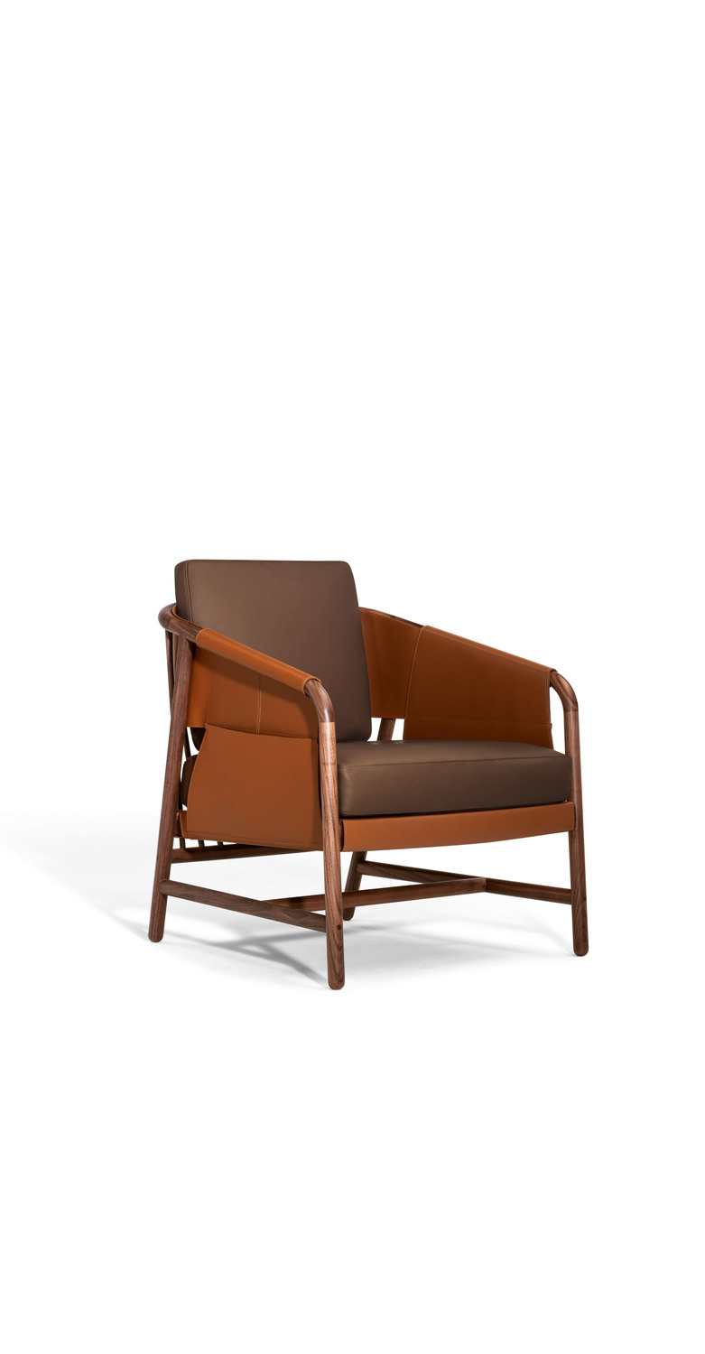 La Selle | Lounge Stuhl Lounge-Sessel La Selle von Poltrona Frau, vom Reitsattel inspirierter Entwurf.