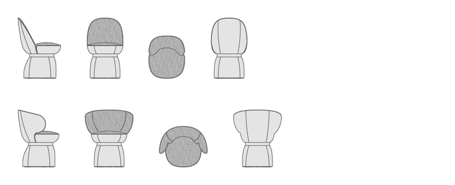 lepli chair sedia poltroncina pelle tessuto