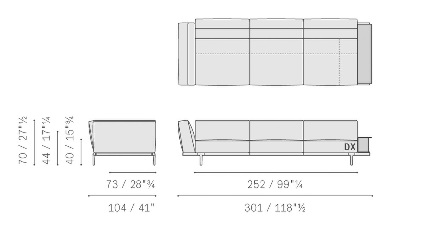 107 let it be 3 seater sofa with corner end unit dx sx 1 high arm 5614336 107 let it be 3 seater sofa with corner end unit dx sx 1 high arm 5614336