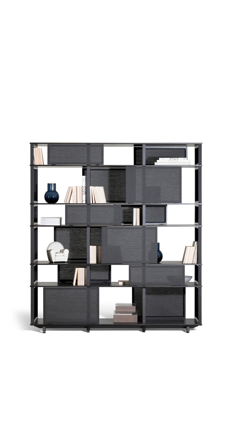 Lloyd Tex | Bookcase Lloyd Tex bookcase by Poltrona Frau, featuring a lightweight structure and fine materials.