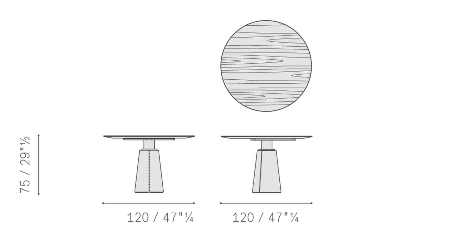 01 mesa due round table leather d120 5590631 01 mesa due round table leather d120 5590631
