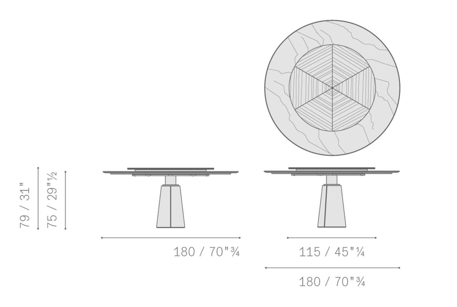 Stampa 01 mesa due table with lazy susan 5590639
