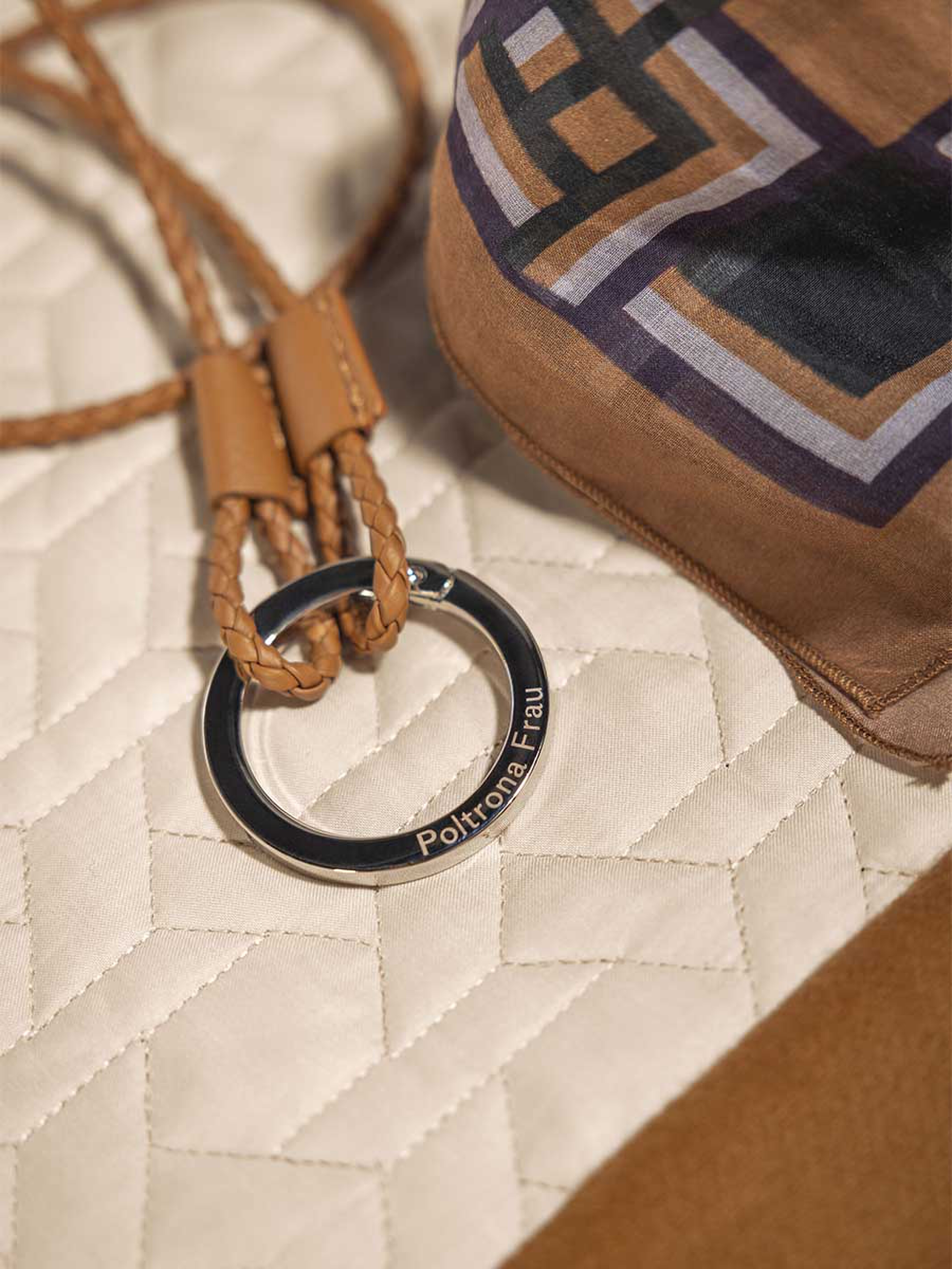 Portachiavi In Pelle Intrecciata Con Moschettone - Design Elegante Per Chiavi Auto E Casa | Regalo Unisex - Foto 12