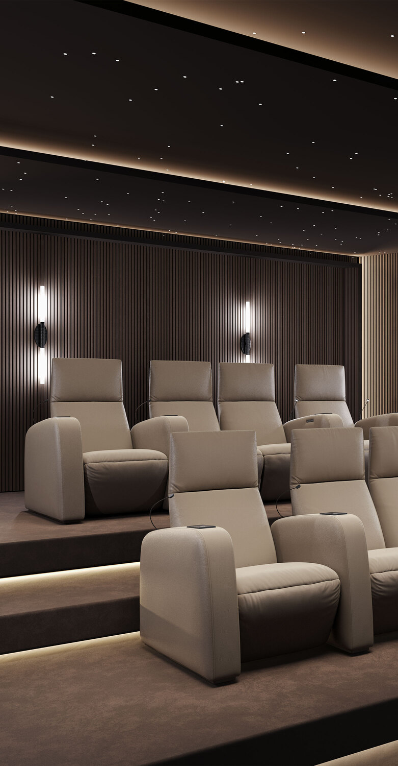 Pillow Cinema | Modular armchair Pillow Cinema modular armchair by Poltrona Frau, reclining in Pelle Frau® leather, three independent mechanisms, large side pockets, optional integrated accessories, ergonomic comfort, Italian luxury craftsmanship and design