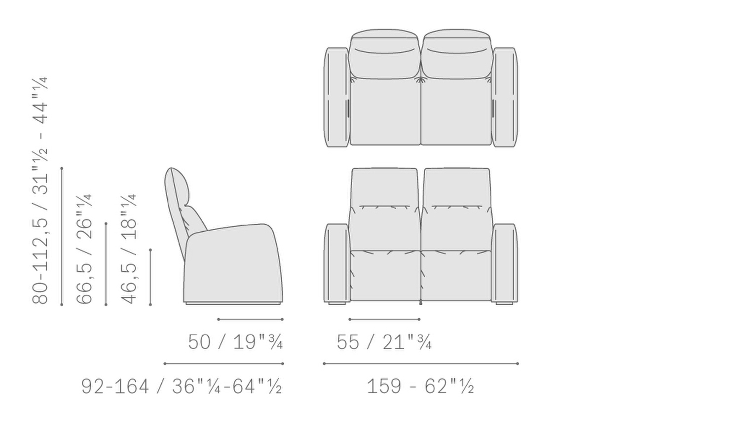 Stampa 02 pillow modular armchair 5547241 loveseat