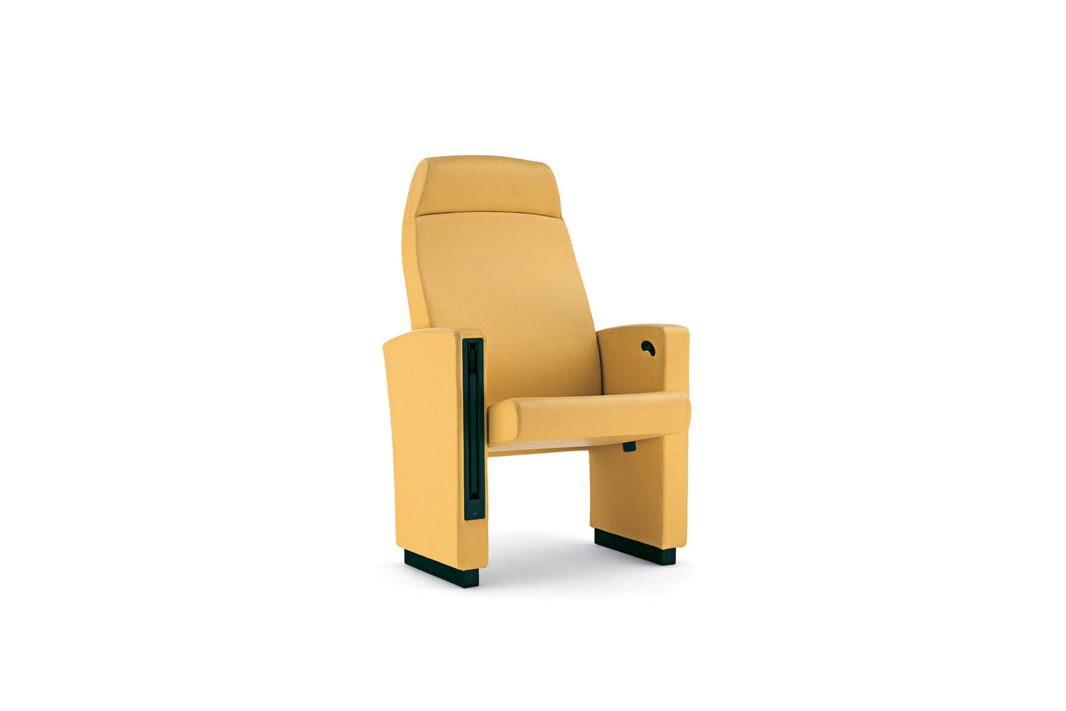 Planetarium | Armchair Planetarium armchair by Poltrona Frau: mixed metal and wood structure, non-deformable padding, and an optional retractable writing tablet.