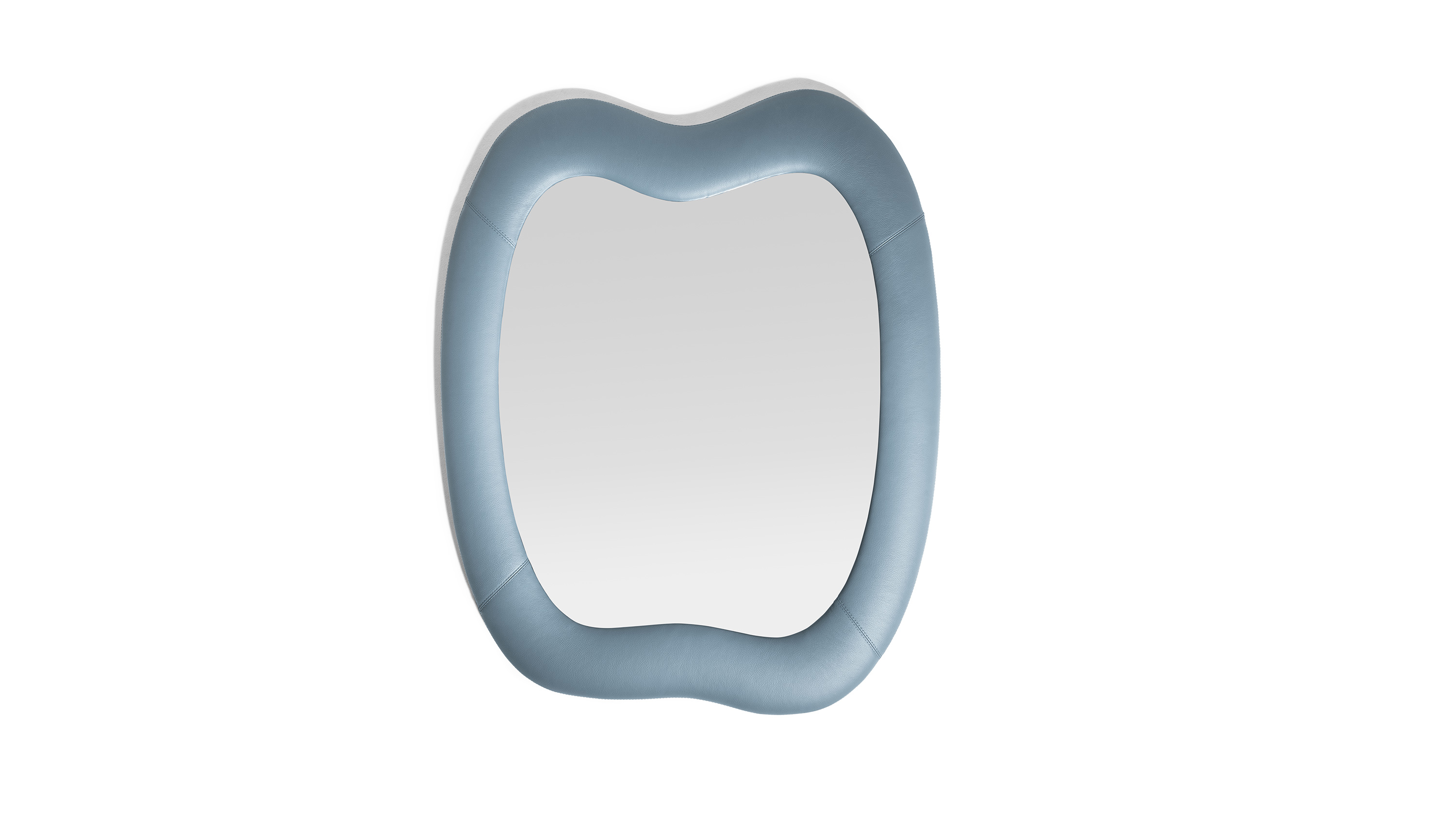 Squash, Wall mirror design upholstered in leather, Faye Toogood