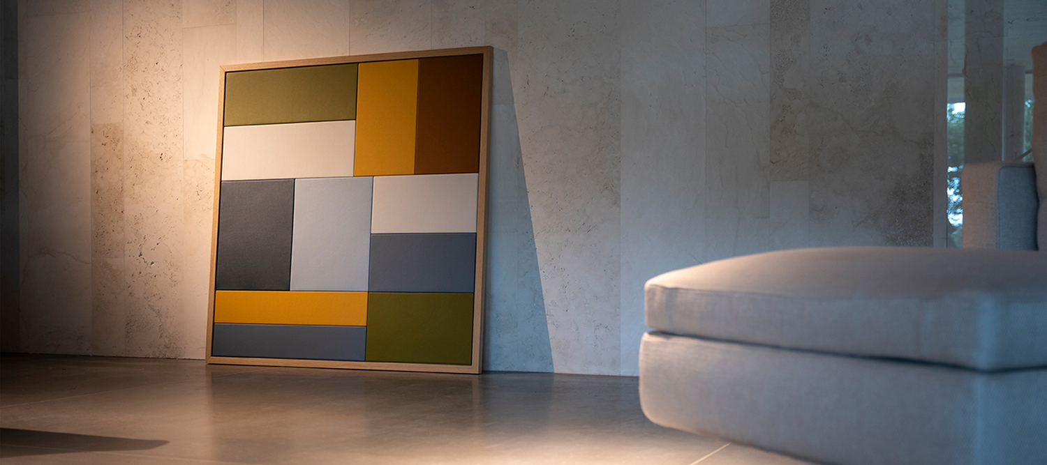 Gli Oggetti | 桌子 Poltrona Frau Tableau Frame 裝飾畫,Pelle Frau® ColorSphere®皮革幾何圖案,義大利奢華工藝與設計