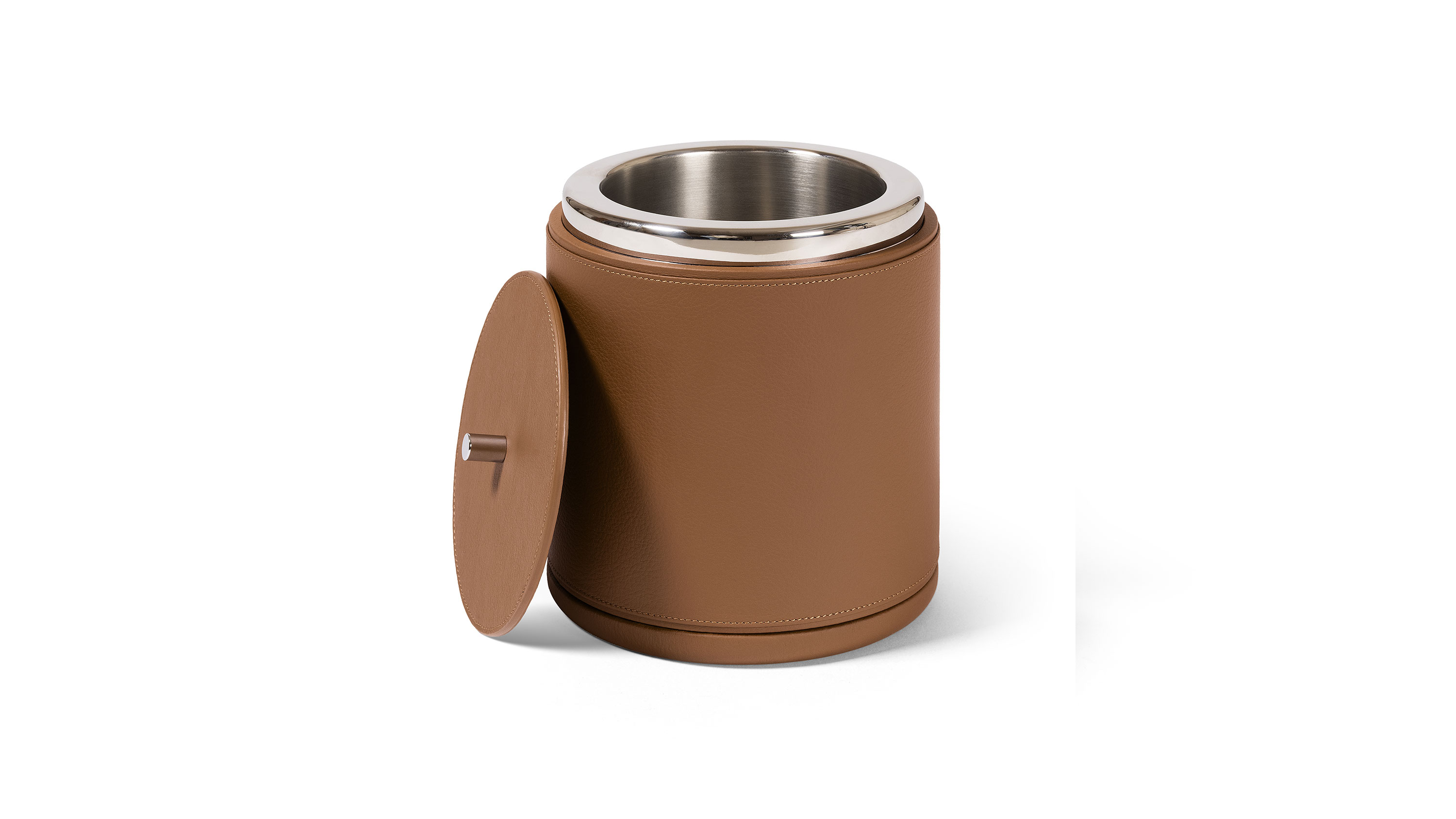 Elegant Leather Ice Bucket by Giobagnara x Poltrona Frau