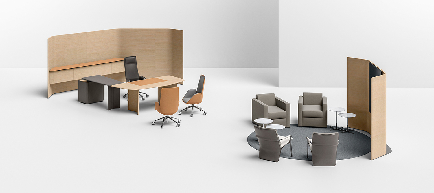 Trust | Escritorio Small Trust Small Desk de Poltrona Frau: escritorio compacto con tapa en Techno Wood o totalmente revestido en cuero. Elaboración sin costuras, entre alta tecnología y artesanía.
