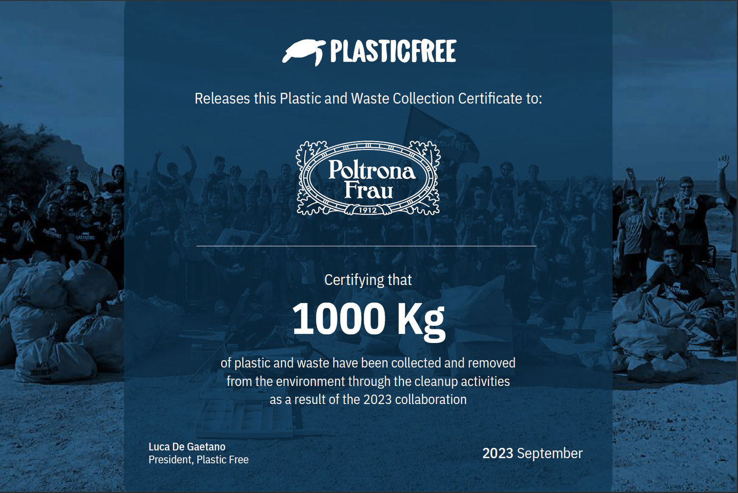 certificate plastic free onlus certificate plastic free onlus
