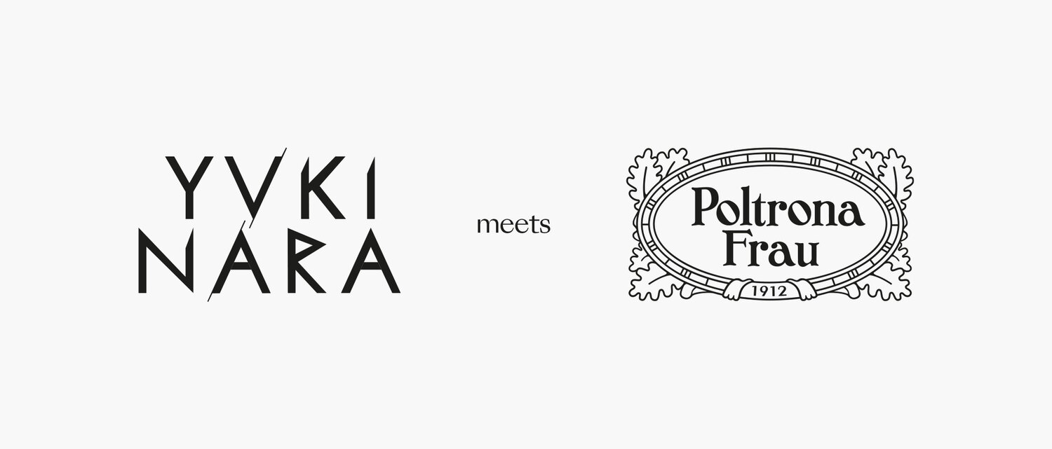 yuki nara meets poltrona frau logo yuki nara meets poltrona frau logo